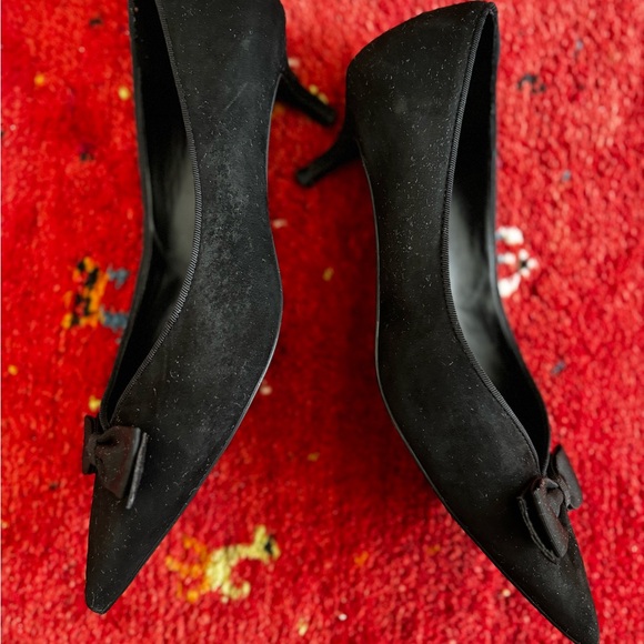 Zara Black Kitten Heels with Oversized Bow – Size 39(8.5-9) - Picture 4 of 8
